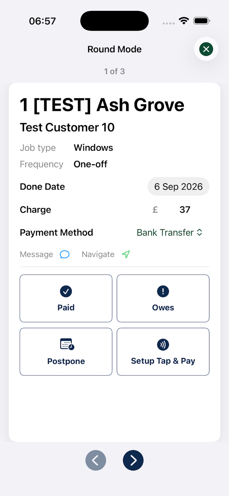 ClearRound Round Mode on iPhone
